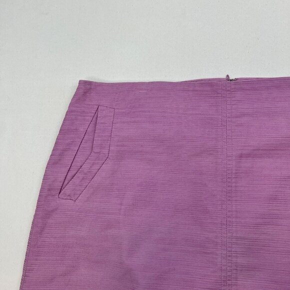 Ann Taylor Factory Women’s Textured A-Line Skirt Peony Sz 12 Pockets Above Knee - Picture 3 of 9